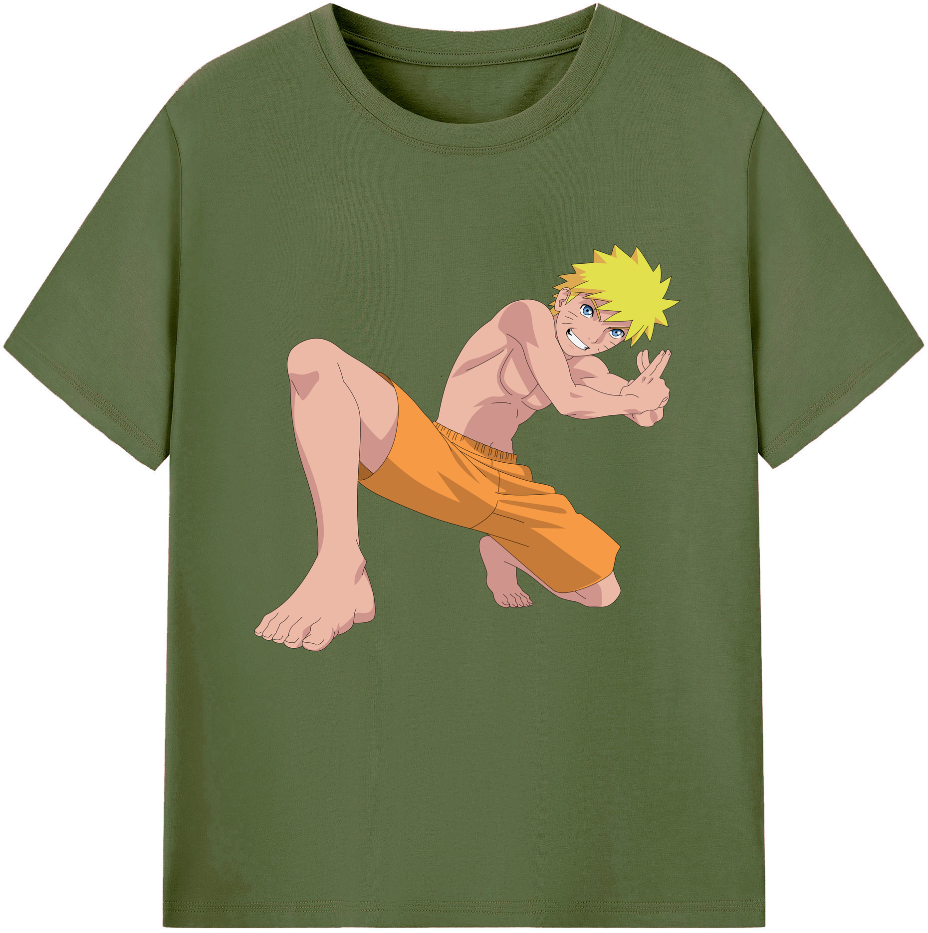 （画像用） NARUTO -ナルト- うずまき ナルト Uzumaki Naruto 綿100％半袖Tシャツ（フロントプリント）